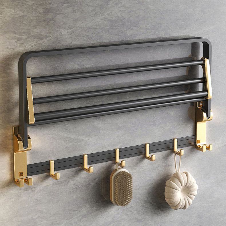 Contemporary Metal 6-piece Bathroom Accessory Set with Bathroom Shelf
