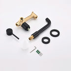 Round Single Handle Bathroom Faucet 2-Hole Wall Mounted Bathroom Faucet with Swivel Head