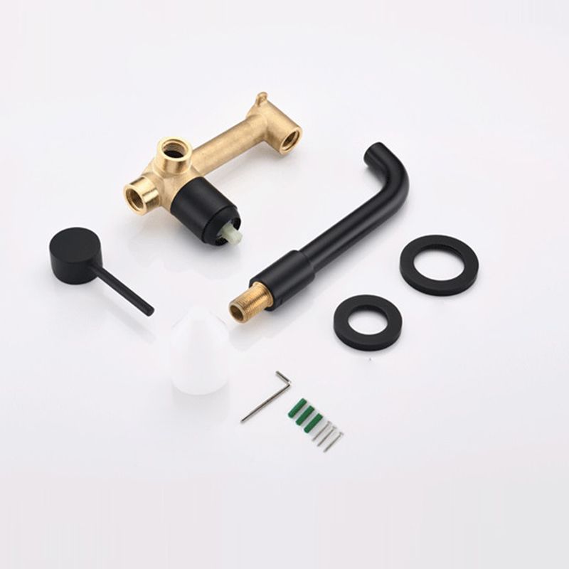 Round Single Handle Bathroom Faucet 2-Hole Wall Mounted Bathroom Faucet with Swivel Head