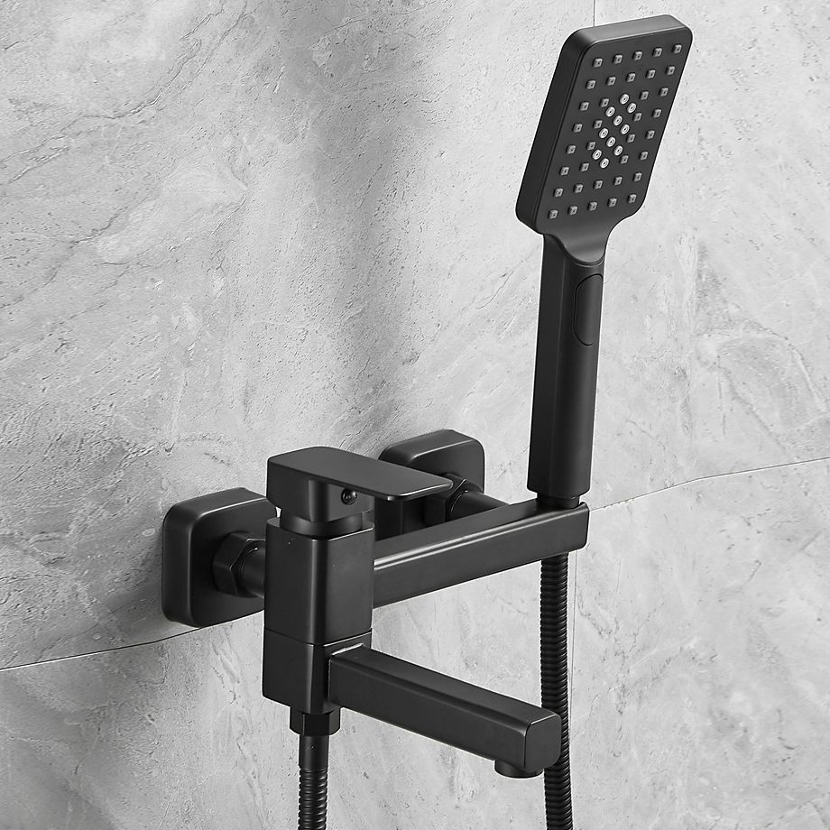 Wall-mounted metal bathtub faucet low arc swivel bathroom faucet