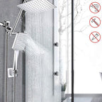 Contemporary Pull Down Dual Shower Head Square High Arc Shower Head Combo in Chrome