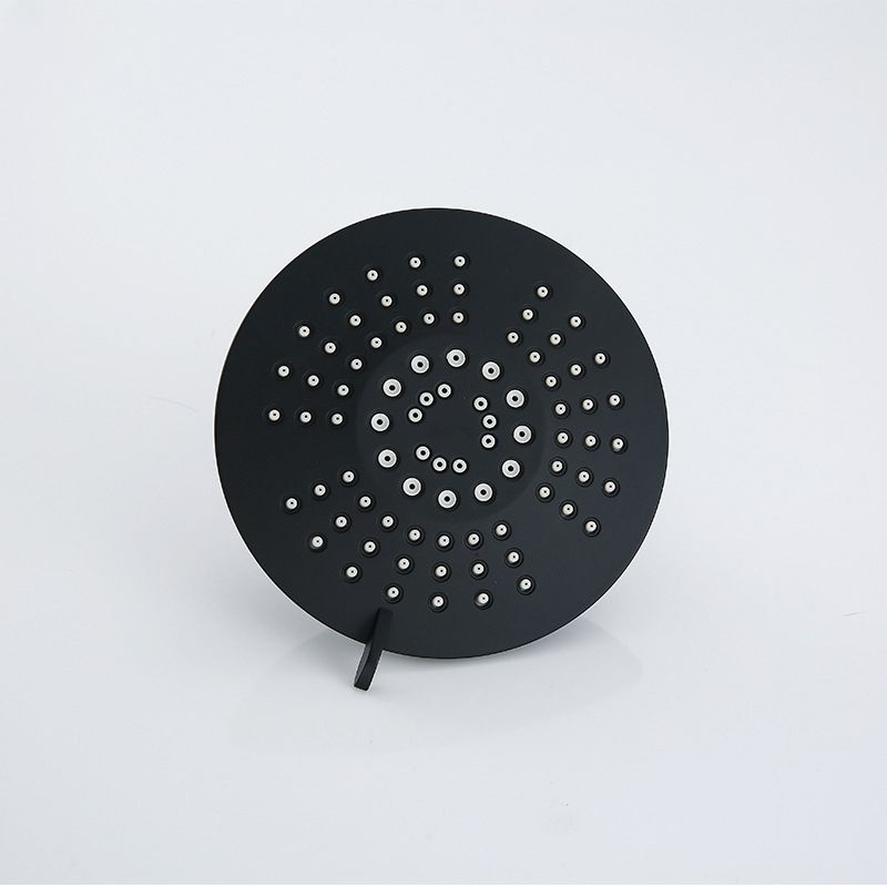 Round Fixed Shower Head Matte Black 5 Spray Patterns Wall Mounted Shower Head