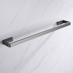Gray 5-piece modern bathroom accessory set made of stainless steel