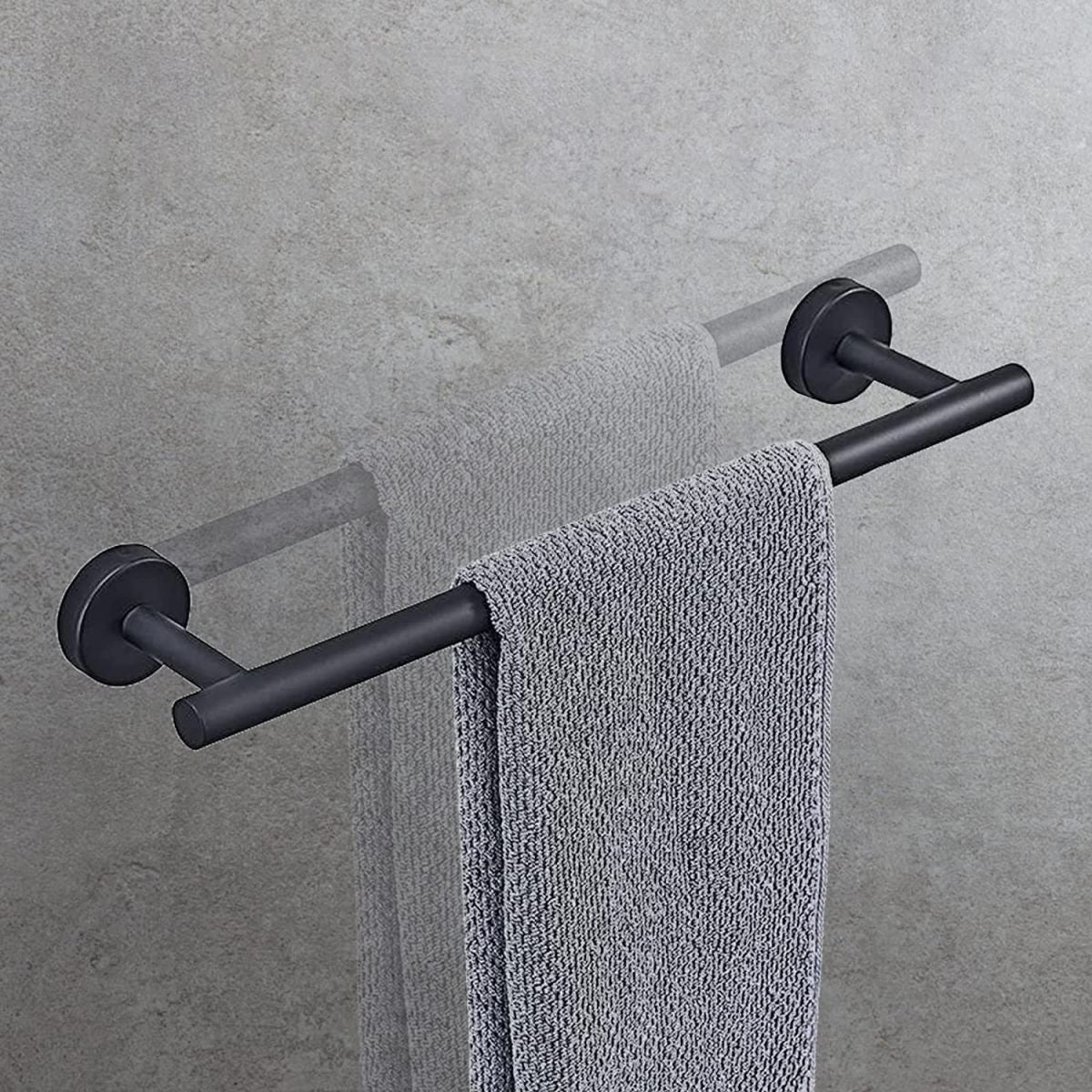 Matt Black Bathroom Accessory Set Stainless Steel Towel Bar/Paper Holder/Bath Towel Hook
