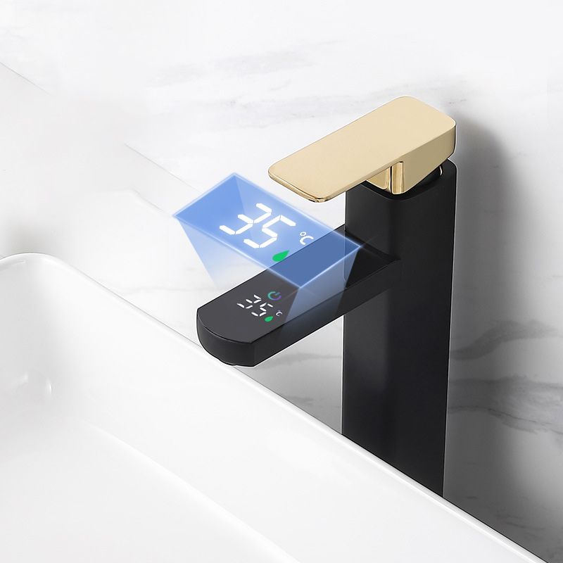 Contemporary sink faucet Digital display Monochrome Low arch basin Bathroom sink