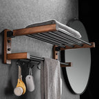 7-piece bathroom accessory set wood and metal bathroom accessory hardware set
