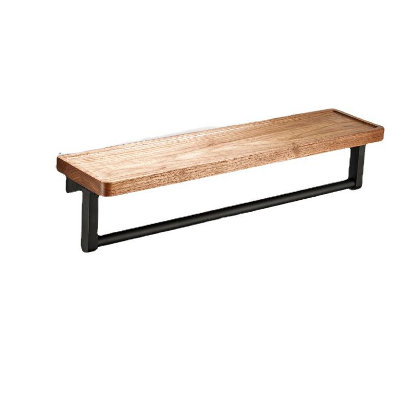 Wood and Aluminum Bath Accessory Set Black Bathroom Accessory Kit