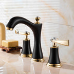 Modern Vessel Faucet Brass 2 Handles Low Arc Vessel Faucet for Home