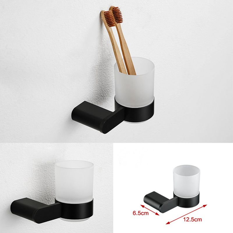 Contemporary bathroom accessory single item or in set made of black metal