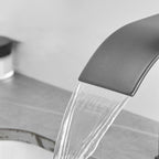 Modern Bathtub Faucet Waterfall Spout Lever Handle Brass Sink Faucet