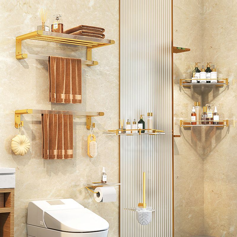 Modern Bathroom Hardware Set Towel Rack Bathroom Shelf Gray/Gold Bathroom Hardware Set
