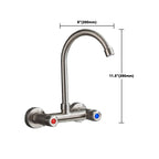 Round 2-Handle Bathroom Faucet Single Hole Wall Mounted Bathroom Faucet