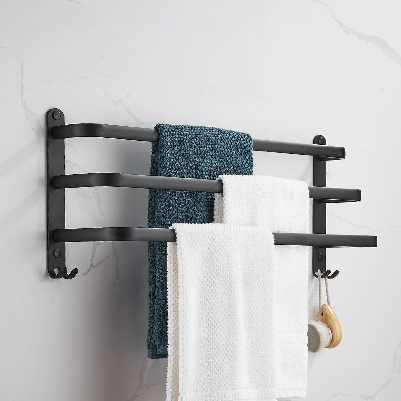 Modern black aluminum bathroom accessory set towel bar bathroom fittings