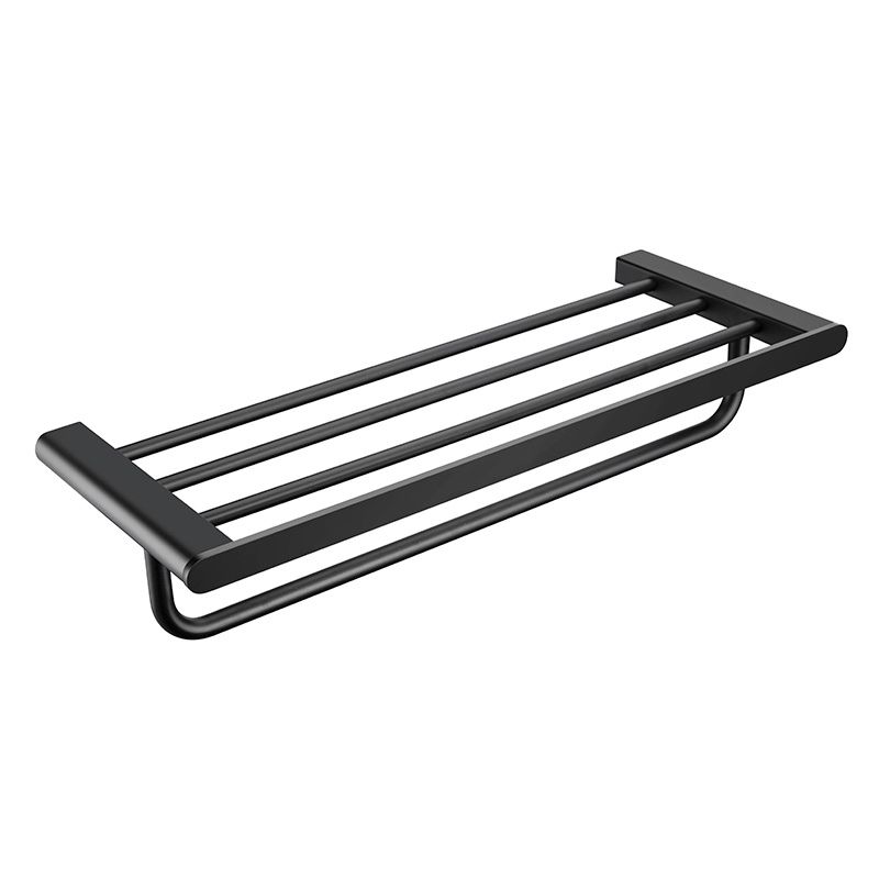 Contemporary bathroom accessory single piece or in set made of black metal
