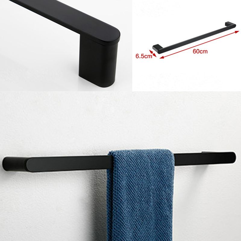 Contemporary bathroom accessory single piece or in set made of black metal