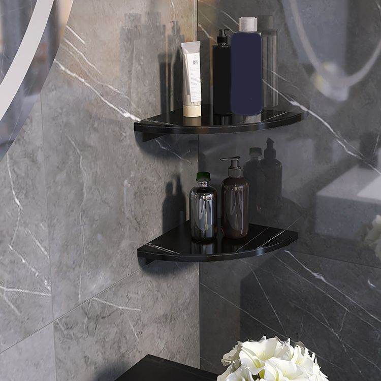 3-piece modern bathroom accessory set marble and metal bathroom shelf