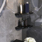 3-piece modern bathroom accessory set marble and metal bathroom shelf