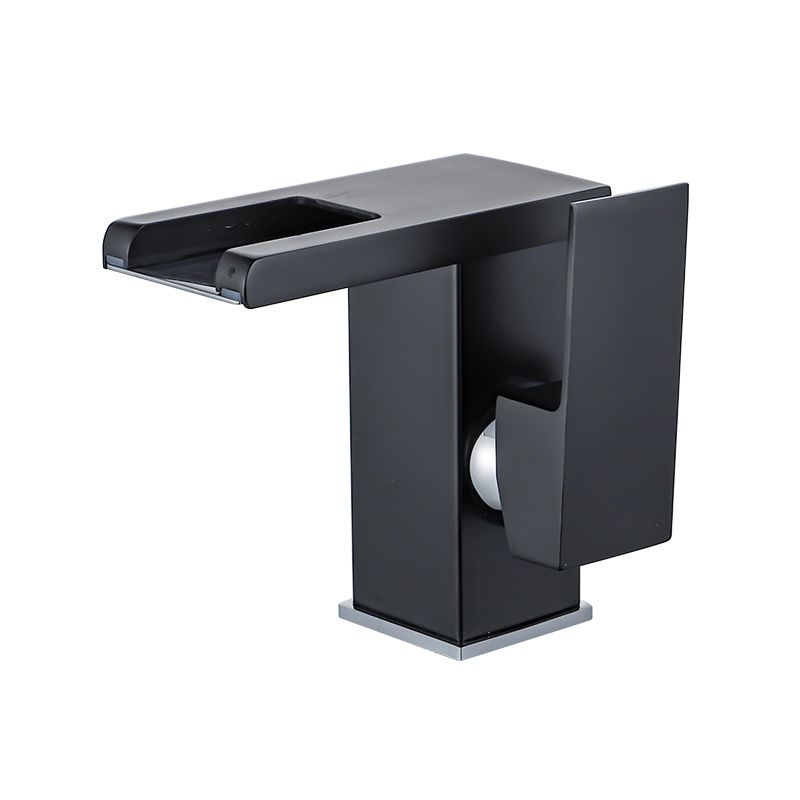 Waterfall basin mixer tap square lever handle with LED three-color light