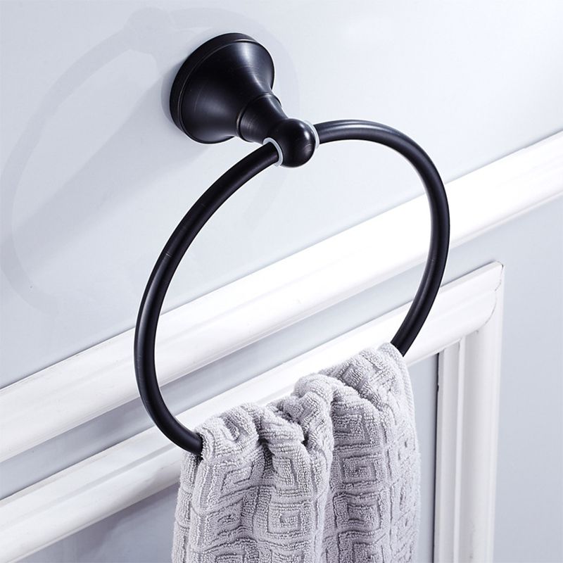 Metal Bathroom Set 4-piece Traditional Style Black Bathroom Accessory Set