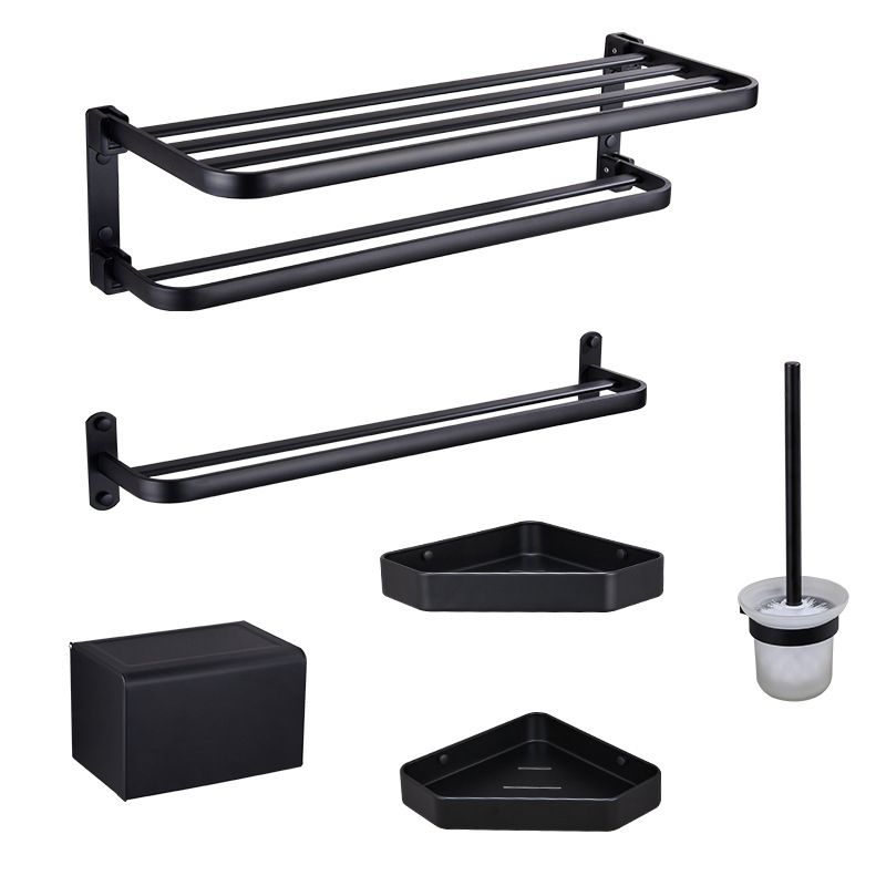 Modern Bathroom Accessory Set Matte Black/Grey Bathroom Shelf/Towel Holder & Paper Holder