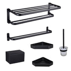 Modern Bathroom Accessory Set Matte Black/Grey Bathroom Shelf/Towel Holder & Paper Holder