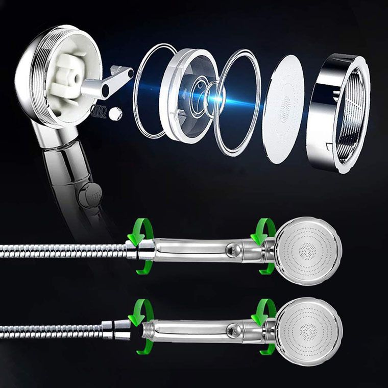 Contemporary Hand Shower Head Silver 3-Spray Pattern Wall Mounted Shower Head