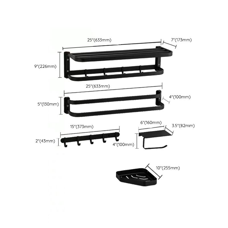 Modern black bathroom accessories set towel holder bathroom shelf bathroom faucet set
