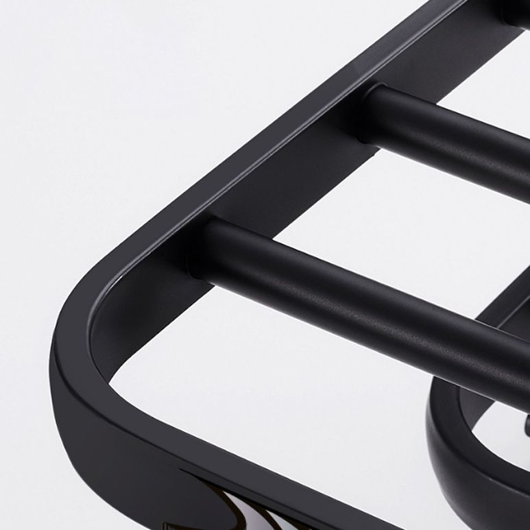 Modern Aluminum Bathroom Accessory Set Matte Black Bathroom Shelf/Towel Holder/Paper Holder