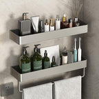 Minimalist Matt Metal Bathroom Accessory Set Modern Bathroom Shelf