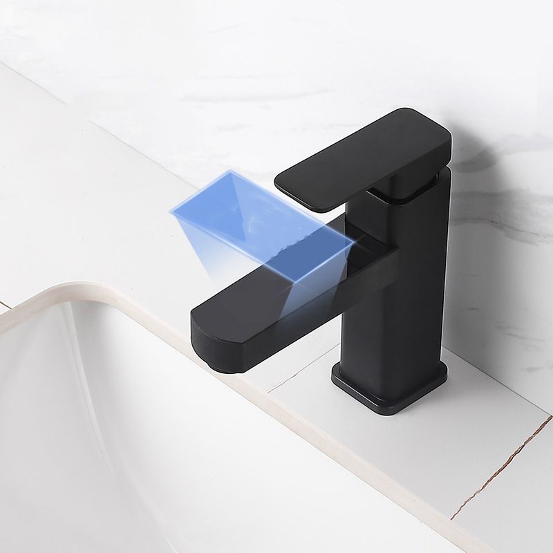 Contemporary sink faucet Digital display Monochrome Low arch basin Bathroom sink