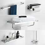 Contemporary bathroom accessories single item or in set in silver