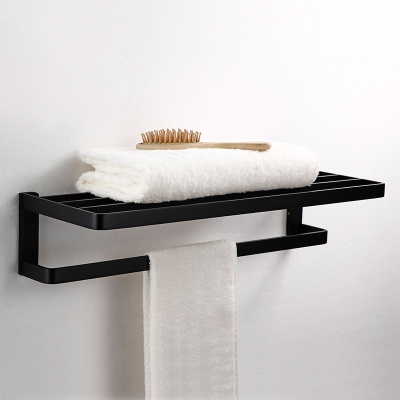 Black Bathroom Accessories Hardware Set with Towel Bar and Bathroom Shelf