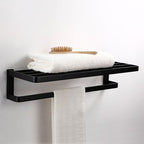 Black Bathroom Accessories Hardware Set with Towel Bar and Bathroom Shelf