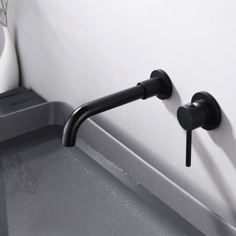 Round Single Handle Bathroom Faucet 2-Hole Wall Mounted Bathroom Faucet with Swivel Head