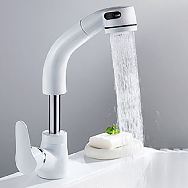 Vessel Sink Bathroom Faucet with Swiveling Spout Single Lever Faucet with Pull-Out Spray