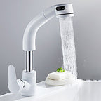 Vessel Sink Bathroom Faucet with Swiveling Spout Single Lever Faucet with Pull-Out Spray