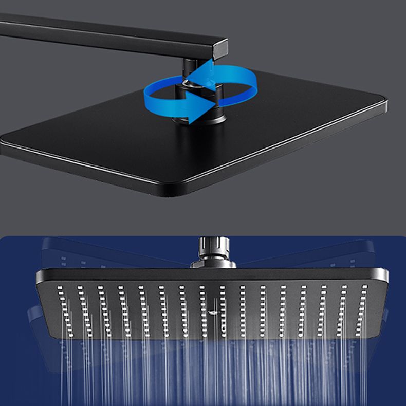 Modern rectangular shower head combo standard spray pattern with hand shower