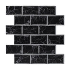 Peel and Stick Tiles Rectangular Stain Resistant PVC Subway Peel and Stick Tiles for the Kitchen