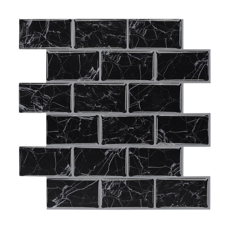 Peel and Stick Tiles Rectangular Stain Resistant PVC Subway Peel and Stick Tiles for the Kitchen