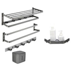 Modern gray bathroom hardware set towel rack paper holder bathroom accessory set