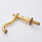 European Style Widespread Sink Mixer Brass 2 Handle Bathroom Vessel Mixer with Hoses