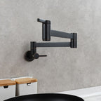 1-handle brushed nickel widespread faucet 1 hole wall-mounted bathroom faucet with brass