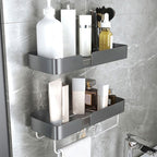 3-piece modern bathroom hardware set aluminum bathroom shelf in gray