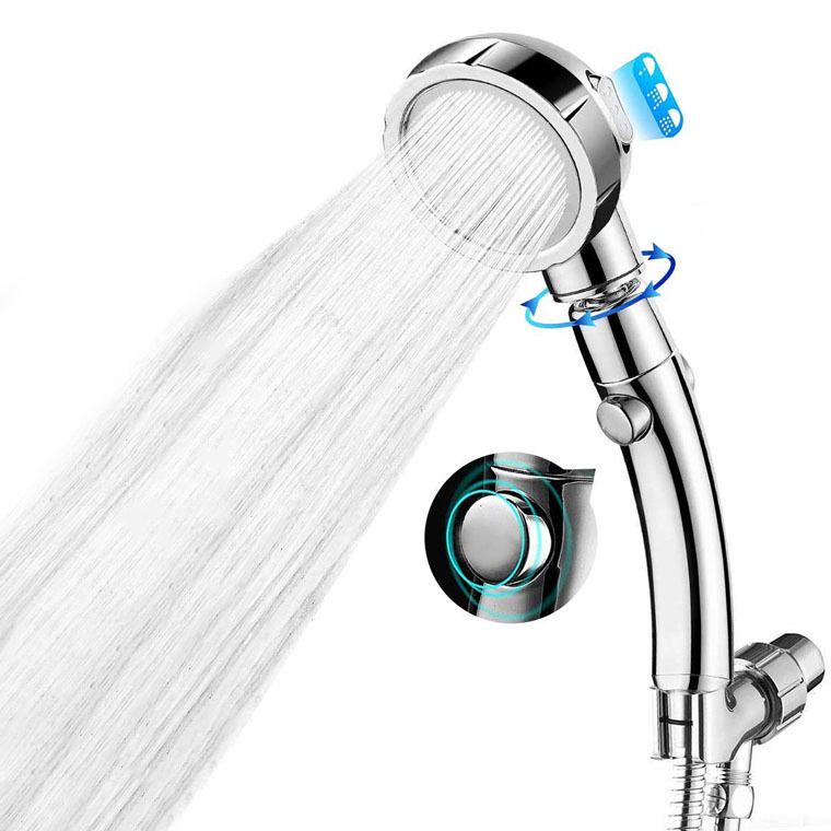 Contemporary Hand Shower Head Silver 3-Spray Pattern Wall Mounted Shower Head