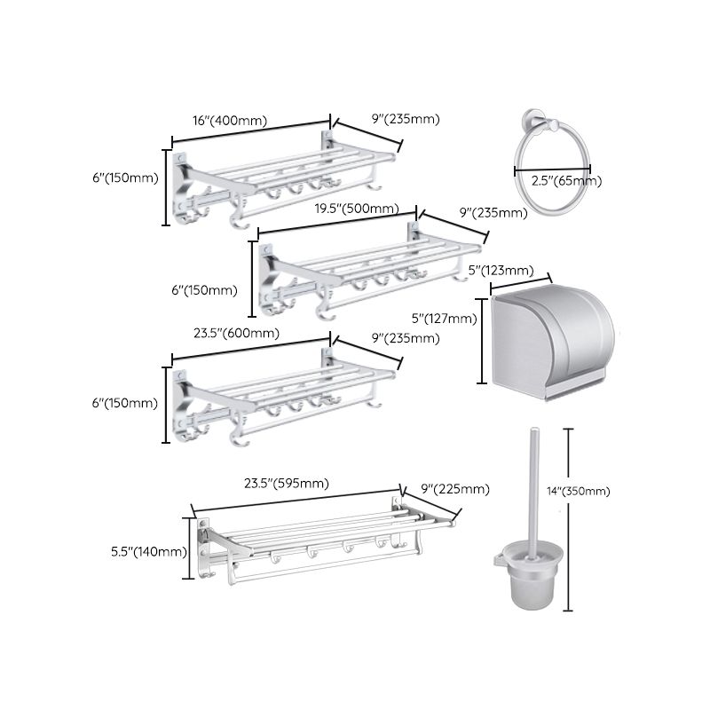 Modern Bathroom Accessories Hardware Set Silver Bathroom Accessories Kit