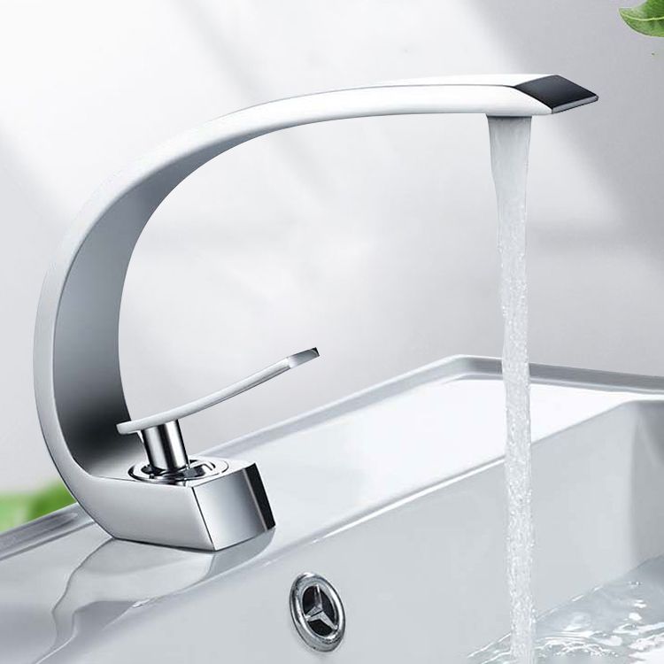 Waterfall Spout Widespread Faucet Modern Lever Handles Faucet