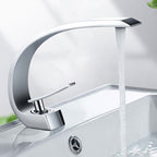 Waterfall Spout Widespread Faucet Modern Lever Handles Faucet