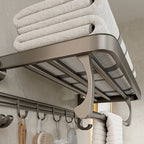Modern Bathroom Accessories Set in Gray with Bathroom Shelf/Towel Holder/Robe Hooks & Paper Holder