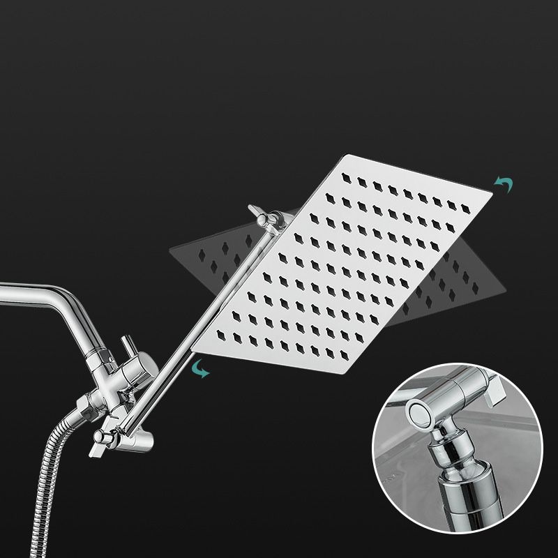 Wall Mounted Adjustable Shower Head Modern Square Metal Shower Head