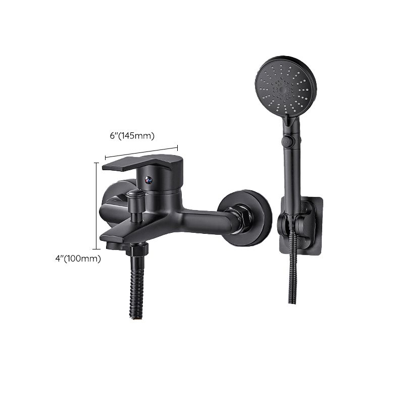 Wall-mounted fixed bathtub faucet lever handle with hand shower
